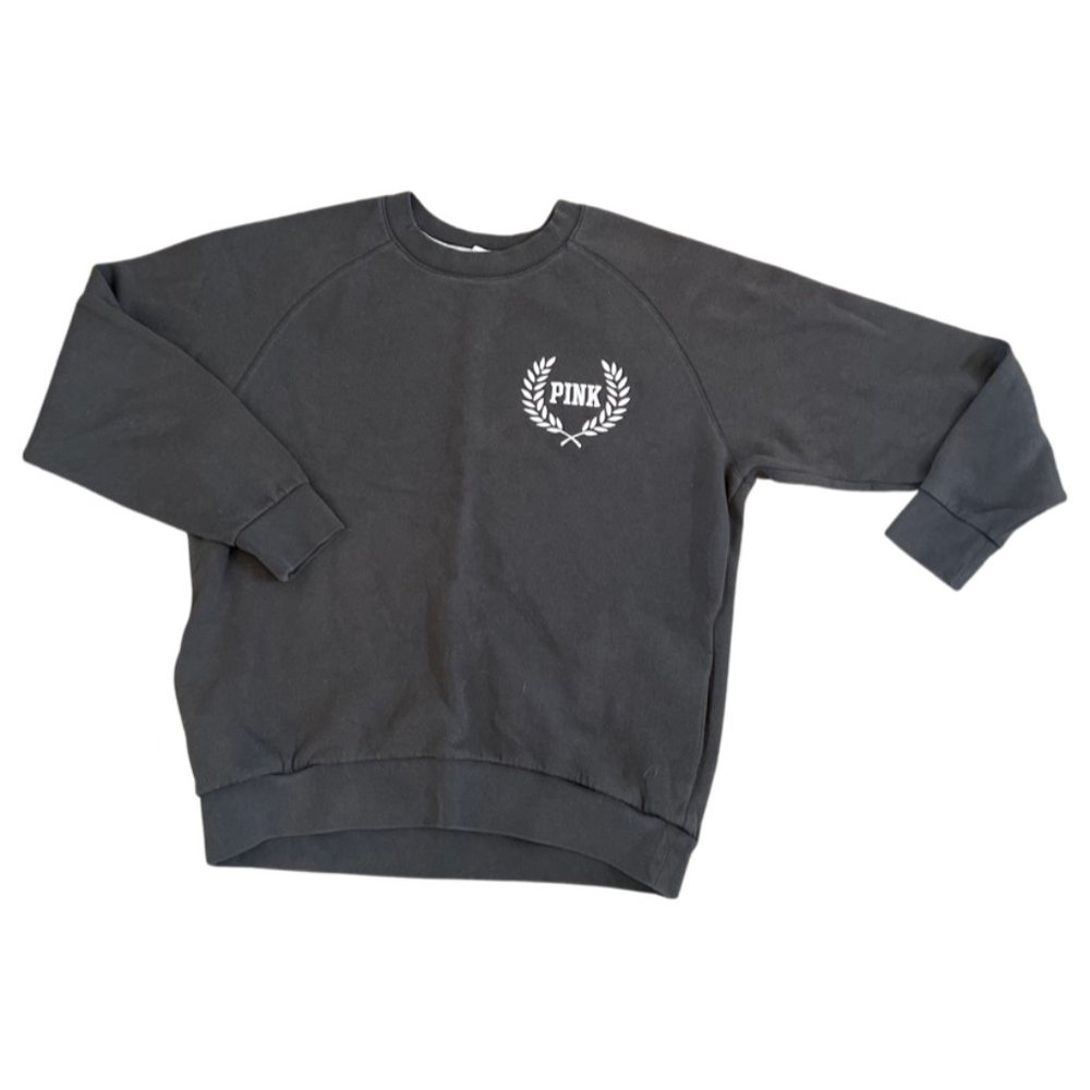 Victoria Secret Pink Charcoal Crew Neck Sweater - Size M
